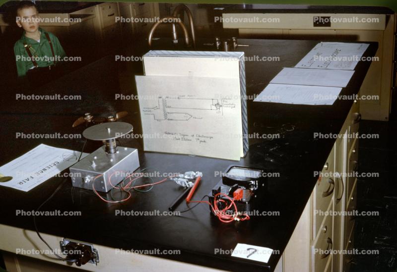 Electronic Electroscope, Science Fair Spring, May 1962, Crestwood, Mantua, Portage County Ohio, 1960s