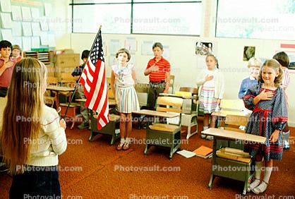 Pledge of Allegiance, classroom, Students