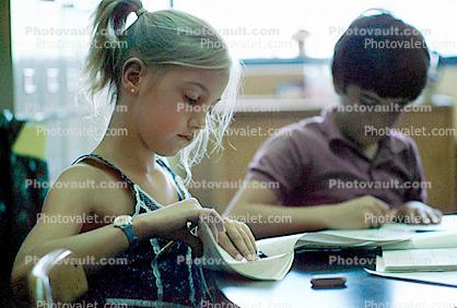 classroom, student, Girl, studying