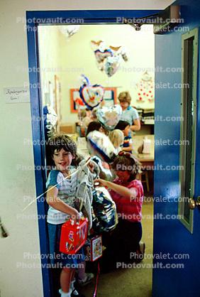 Students in a Classroom, balloons