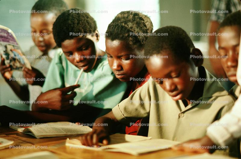 Students learning to Read, classroom, Madzongwe