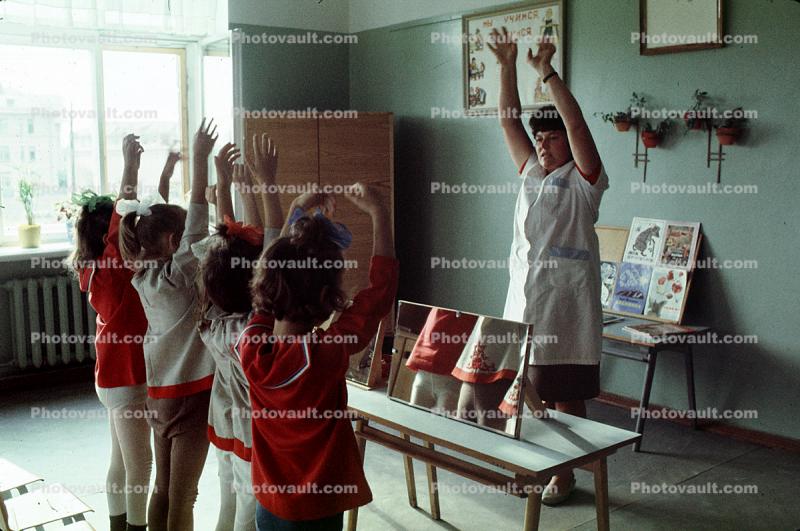 Russian kids in School, Saint Petersburg, Russia, 1974, 1970s