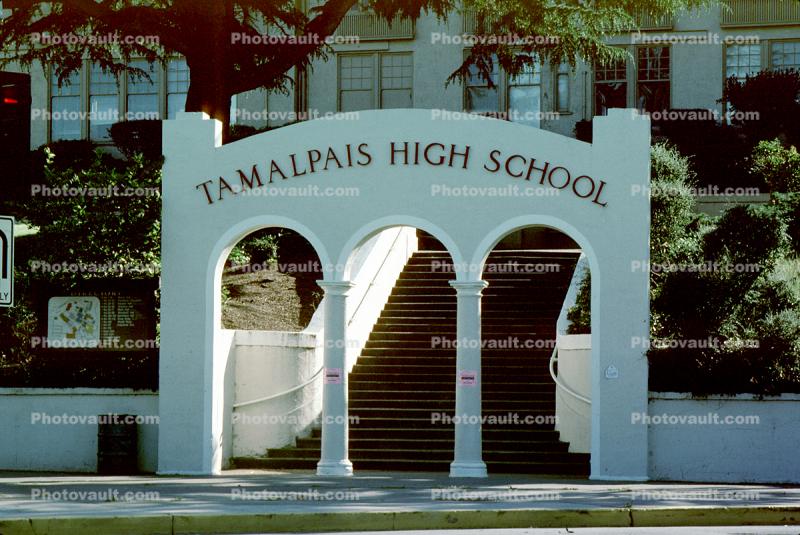 Tamalpais High School, Mill Valley, Portal, stairs, steps