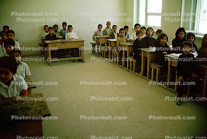 Classroom, Schoolroom, Desk, Afghanistan, 1974, 1970s