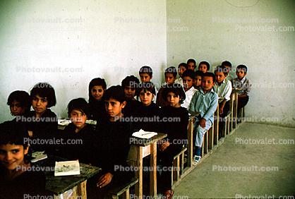 Classroom, Schoolroom, Desk, Afghanistan, 1974, 1970s