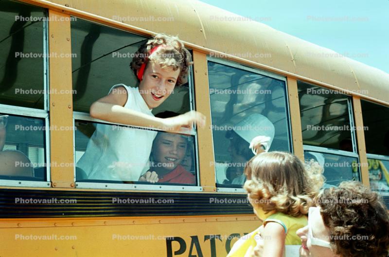 Girl in a School Bus