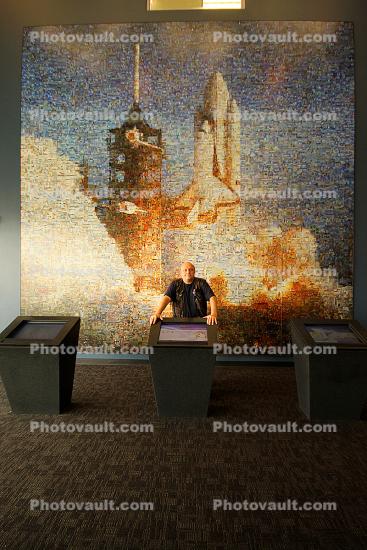 Columbia Shuttle Mosaic, by, Wernher Krutein, Columbia Memorial Space Museum, Downey, California