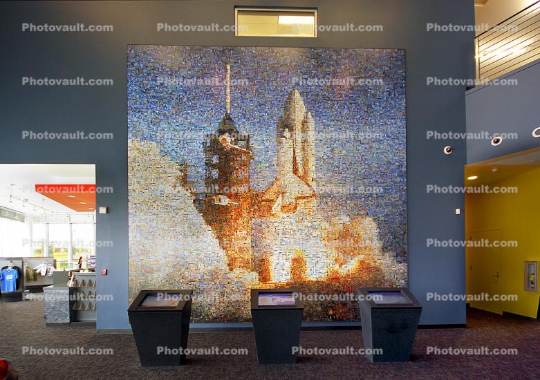 Columbia Shuttle Mosaic, by, Wernher Krutein, Columbia Memorial Space Museum, Downey, California