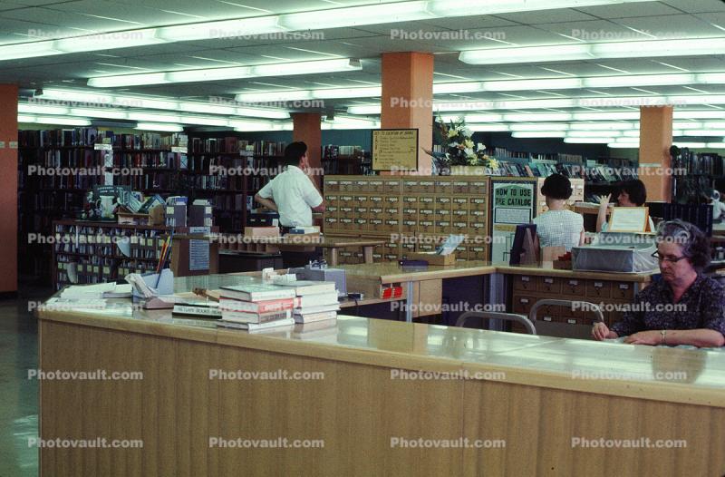 Inside the Butte County Library, Librarian, Oriville, 1960s