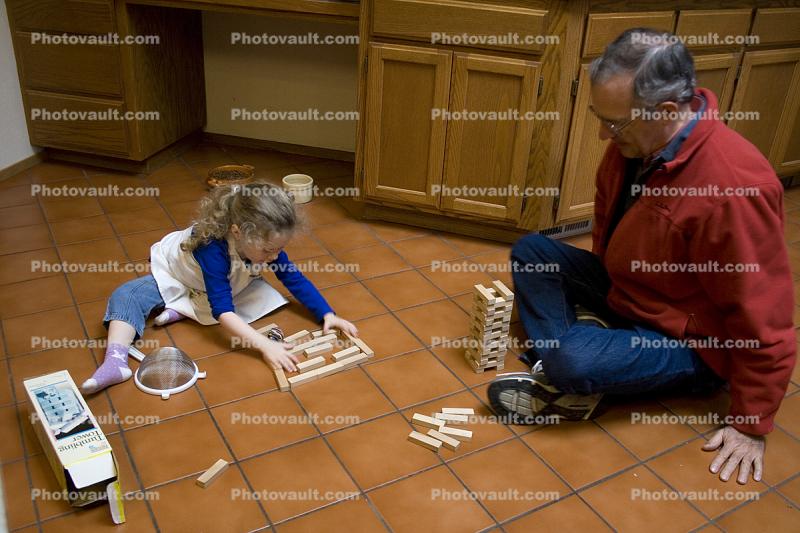 Girl playing with Blocks