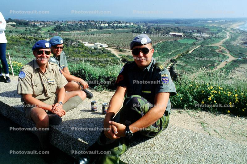 IDF, Israeli Defense Force, Men, soldiers, smiles, Coast, Rosh Ha'Nikra, looking south