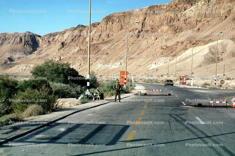 IDF, Highway-90, along the Israel Jordan border in the West Bank, Checkpoint, Israeli Defense Force, soldiers