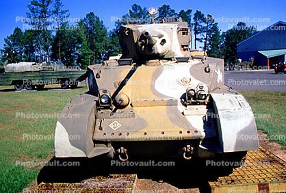 Sherman Tank, ww II, world war two, tracked vehicle, Camp Shelby, Mississippi, head-on