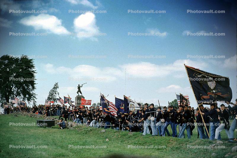 infantry, Soldiers, Color Guard, Statue, Monument, Gettysburg, Civil War