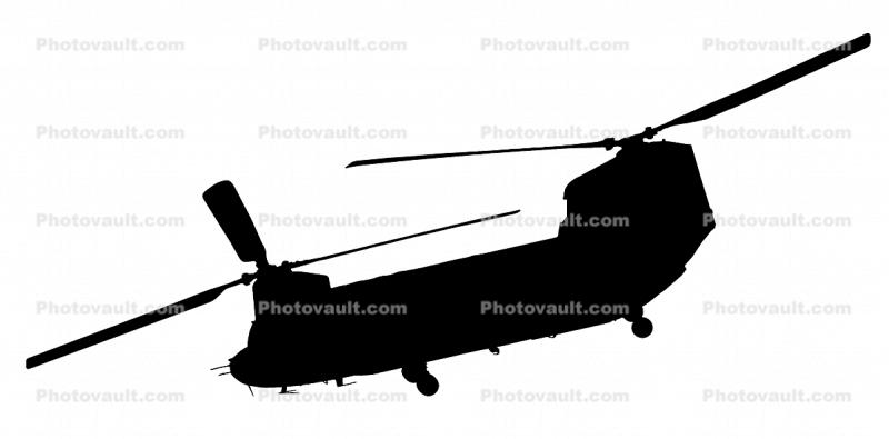 Boeing-Vertol CH-47 silhouette, shape, mask