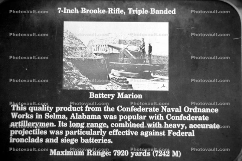 7-Inch Brooke Rifle, Triple Banded Cannon, Morris Island, Civil War, Artillery, gun, coastal defense, coast