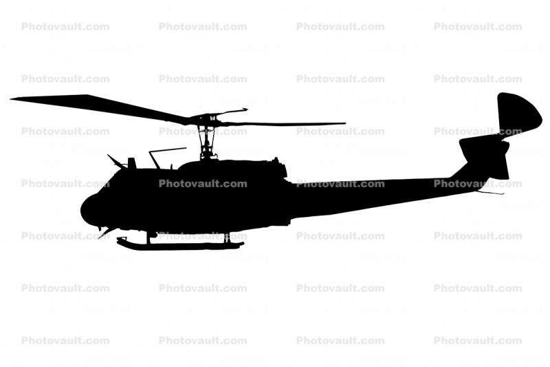 Bell UH-1 Huey silhouette, logo, shape