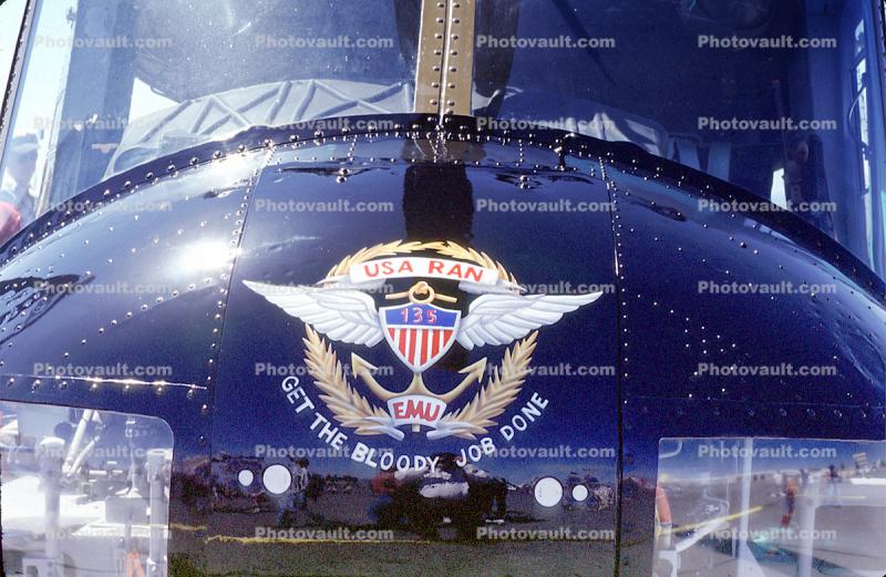 Get the Bloody Job Done, USA RAN, Bell UH-1 Huey, insignia, logo, anchor, wings
