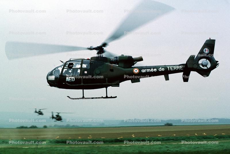 AED, Armee de Terre, French Army, Aerospatiale Gazelle, Helicopter, VTOL, milestone of flight