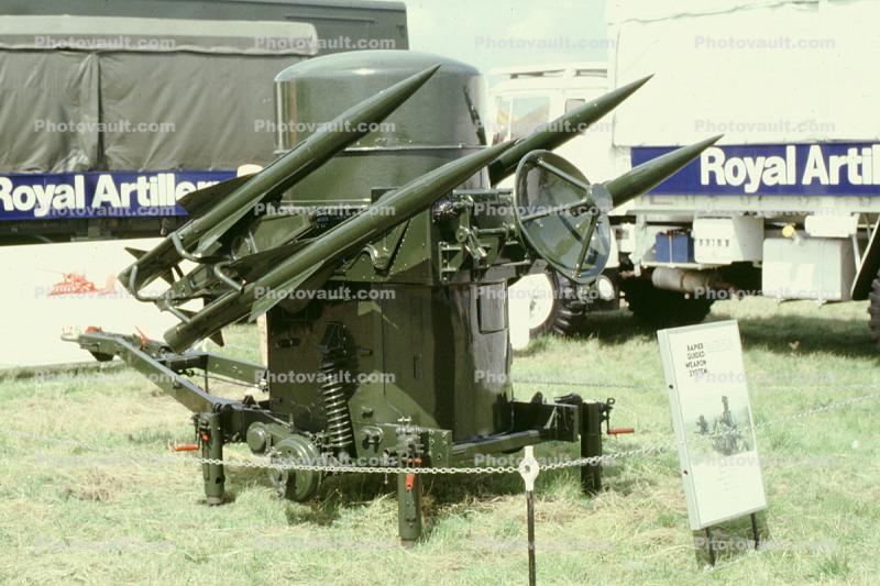 British Rapier Missiles, Radar controlled Missile launcher, Surface-to-air missile, SAM, Rocket launcher, aviation