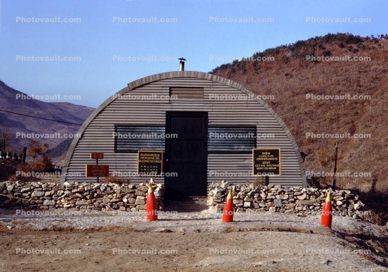 Quonset Hut, Camp, Hills, Korean War, 1953, 1950s