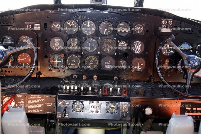 Grumman U-16 Cockpit, US Coast Guard, steering wheels, pedals