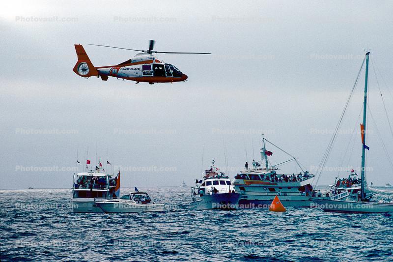 Rescue Demonstration, HH-65 Dolphin, USCG, Hoist, rescue
