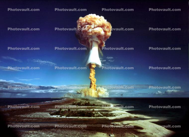 French polynesia nuclear test, Nuclear Bomb Explosion, Detonation, 1950s