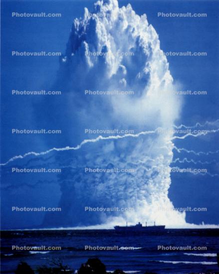 Operation Hardtack nuclear bomb, underwater detonation, Enewetak lagoon, Marshall Islands, 1958, 1950s