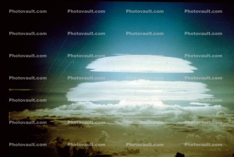 Mushroom Cloud, Thermonuclear Explosion, Dry Fuel Hydrogen Bomb, Bikini Atoll, Marshall Islands, March 1, 1954