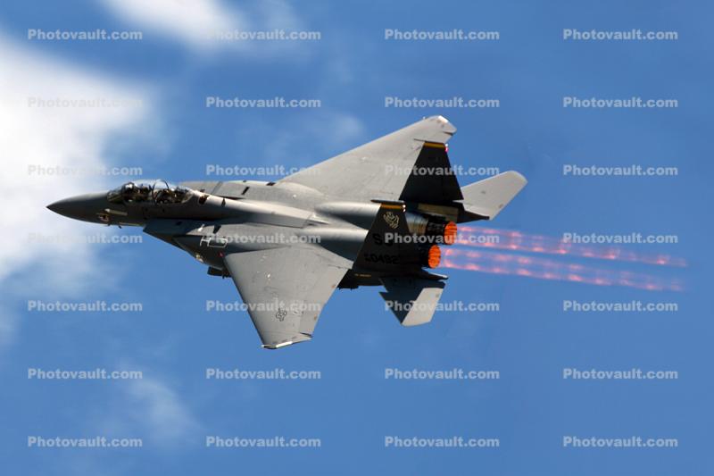 F-15E Strike Eagle, flight, flying, airborne, afterburners