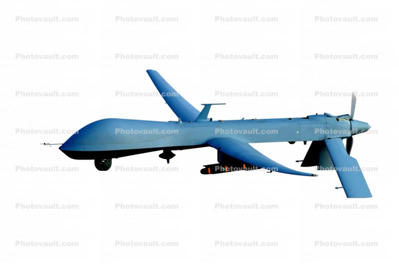 MQ-1 Predator on patrol, AGM-114 Hellfire missiles, UAV, Unmanned Aerial Vehicle, drone