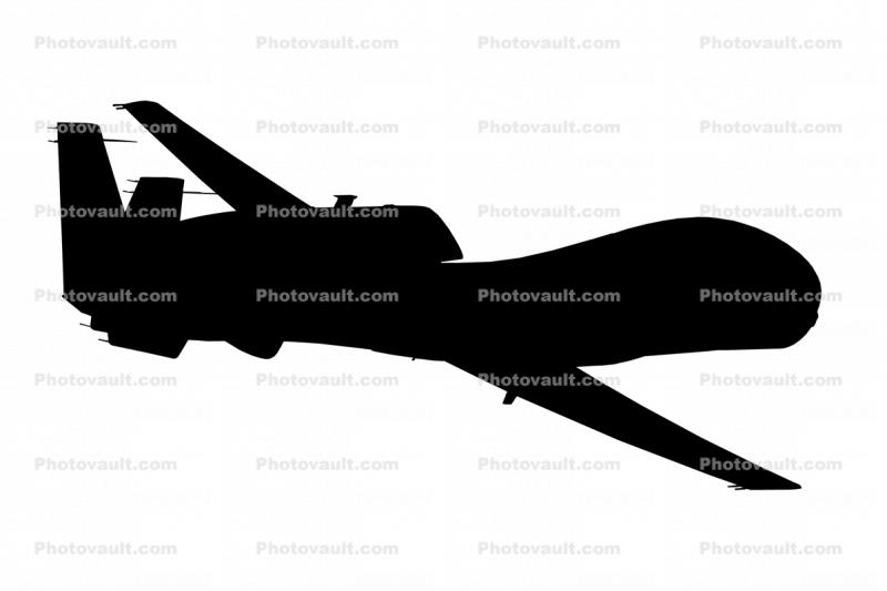 RQ-4 Global Hawk silhouette, UAV, Drone, unmanned aircraft
