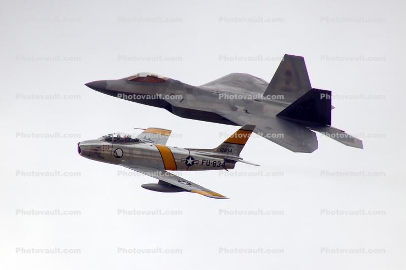 F-86, F-22 Heritage Flight, formation