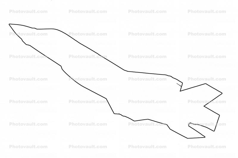 F-35A Lightning II line drawing, outline, shape