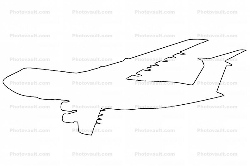 Lockheed, C-5 outline, line drawing, shape