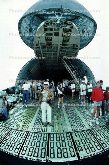 Lockheed C-5 Galaxy nose up, people, crowds, spectators