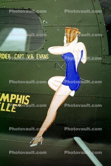 Memphis Belle Nose Art, pinup girl, pin-up