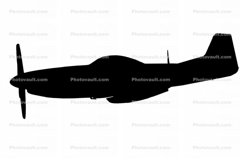 North American P-51D Mustang Silhouette, logo, shape