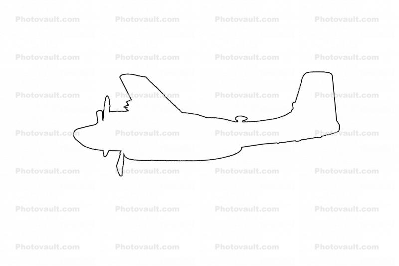 A-26 Invader Outline, line drawing, shape