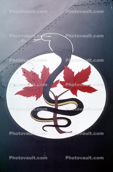 Cobra Snake, Maple Leaves, Nose Art, Badge, Logo, Emblem, Patch, noseart, Royal Canadian Air Force, RCAF