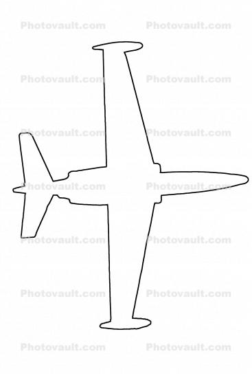 Aermacchi MB339 outline, line drawing, shape