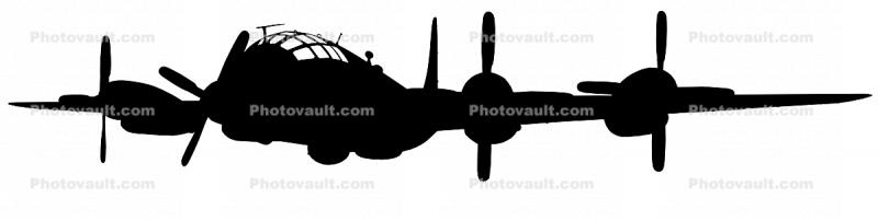 Boeing WB-50D Superfortress silhouette, shape