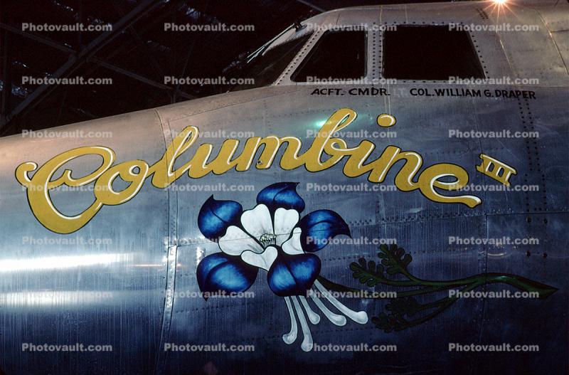 flower noseart, Lockheed VC-121E Constellation, Columbine III, Presidential Aircraft