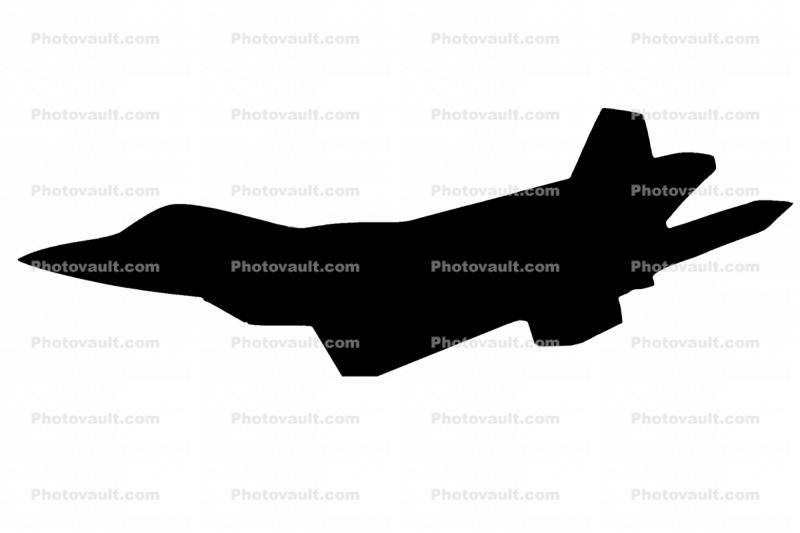Lockheed F-22 Silhouette in flight, shape, logo