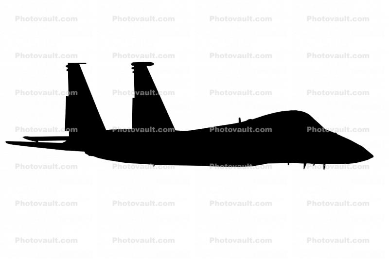 McDonnell Douglas, F-15 Eagle silhouette, logo, shape