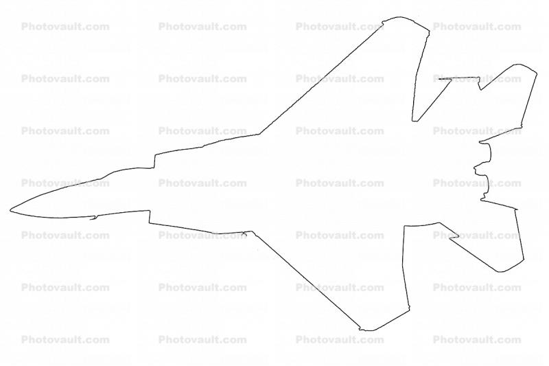McDonnell Douglas, F-15E Strike Eagle outline, line drawing, shape