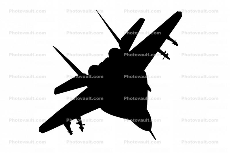 Mig-29 Fulcrum Silhouette, shape, logo