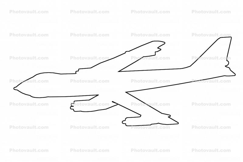Outline of the Boeing B-47, shape, line drawing