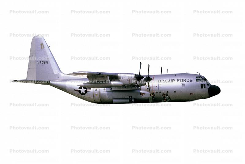 0-70518, Lockheed C-130, Hercules, USAF, photo-object, object, cut-out, cutout